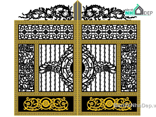 Cổng 2 cánh,file dxf cổng 2 cánh,cổng 2 cánh dxf