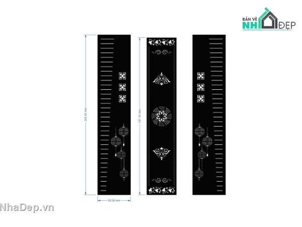 Cổng 3 cánh lồng đèn,Cổng cnc file dxf,Cổng file dxf