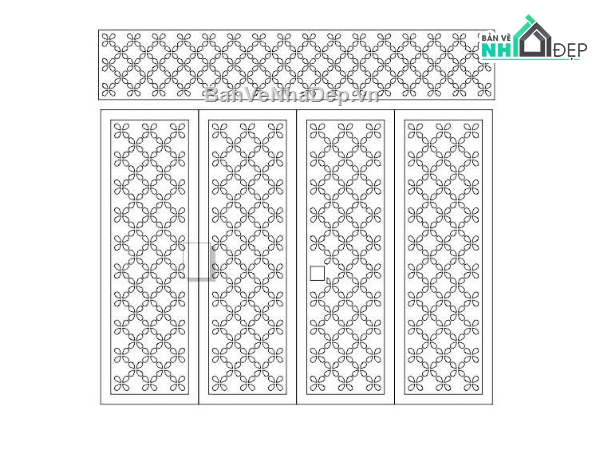 Cổng 4 cánh,file dxf cổng 4 cánh,dxf cổng 4 cánh file dxf