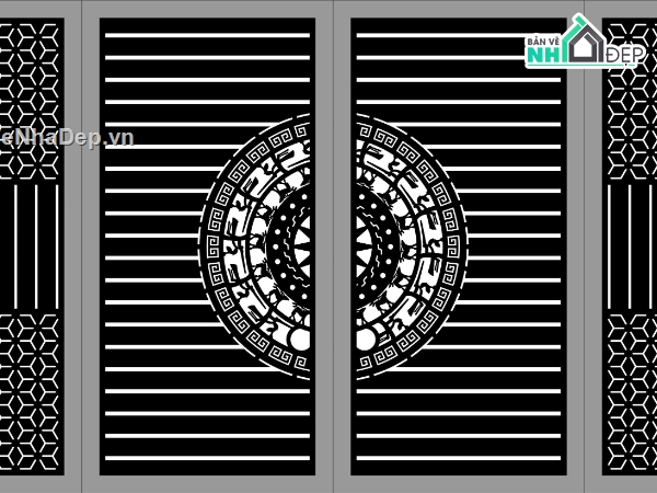 Cổng 4 cánh,Cổng 4 cánh file dxf,cnc 4 cánh,Cổng cnc file dxf
