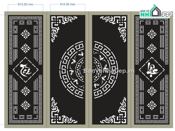 Cổng 4 cánh,cnc 4 cánh,Cổng 4 cánh file dxf,Cổng cnc file dxf