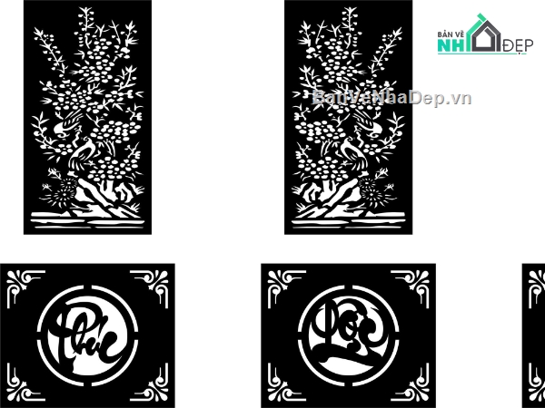 Cổng phúc lộc thọ,Cổng cnc file dxf,cổng cnc