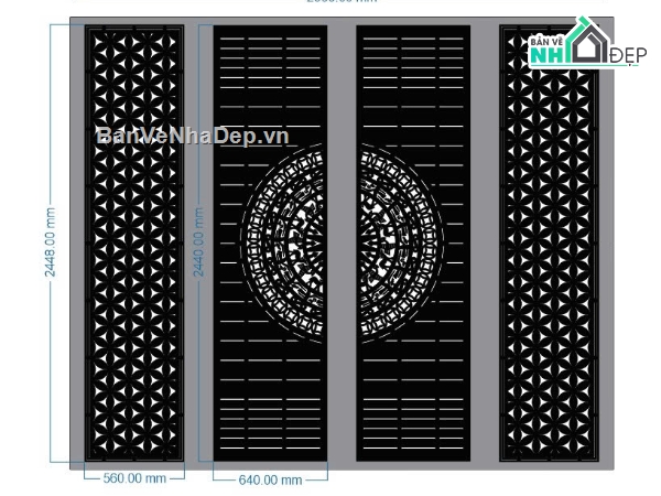 Cổng trống đồng bông tuyết,cổng dxf,file dxf cổng cnc