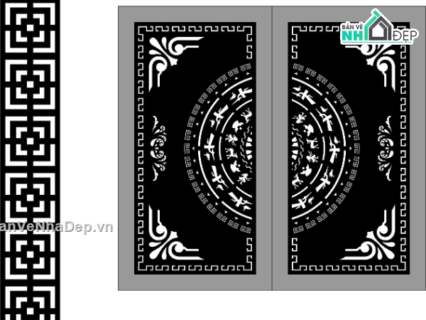 file cnc trống đồng đẹp,Cổng trống đồng cnc,file dxf cổng trống đồng cnc
