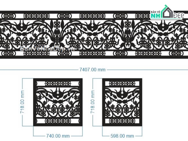 Lan can hoa dây,Lan can cnc đẹp,Lan can CNC file dxf