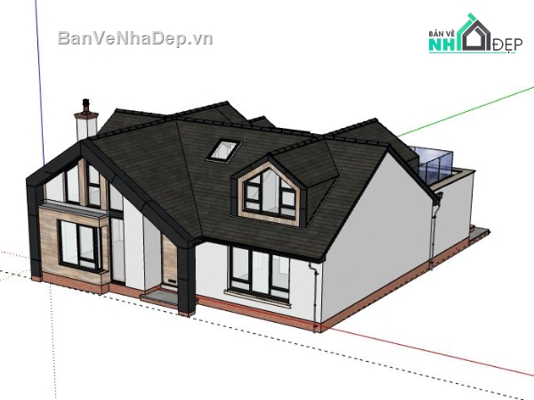 Biệt thự 2 tầng,model su biệt thự 2 tầng,biệt thự 2 tầng file su