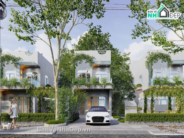 Nhà phố 2 tầng,Model su nhà phố 2 tầng,Nhà phố 2 tầng sketchup,File sketchup nhà phố 2 tầng
