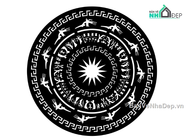 Trống đồng,Trống đồng cnc file dxf,file cnc trống đồng cnc