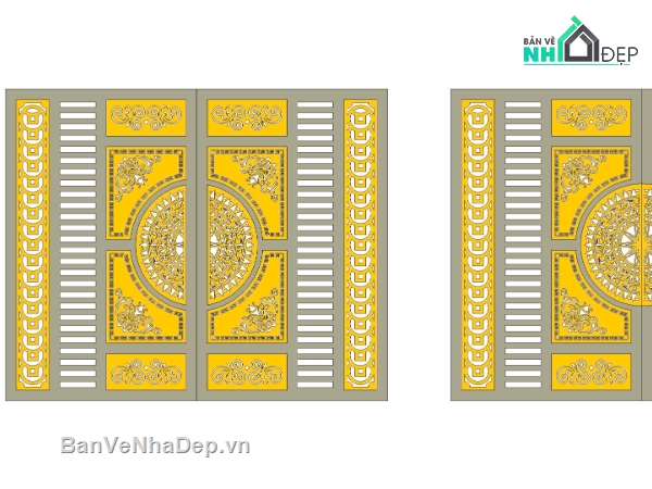 mẫu cổng 2 cánh,file cnc cổng 2 cánh,file mẫu cổng 2 cánh