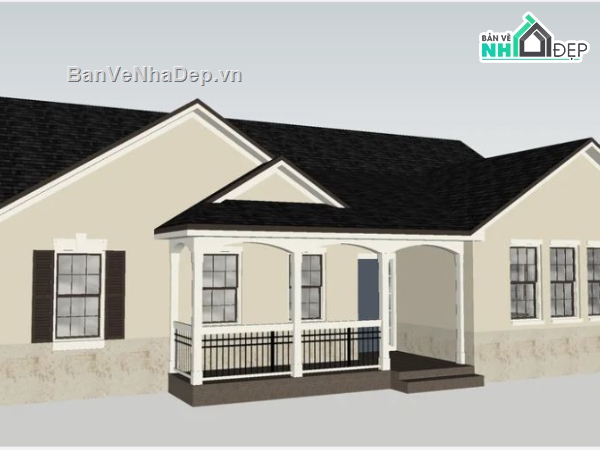 sketchup file nhà cấp 4,nhà cấp 4 file sketchup,Model su nhà cấp 4,file sketchup nhà cấp 4