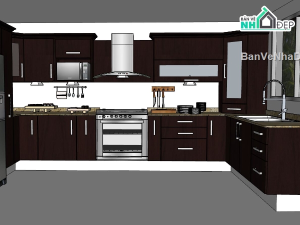 nội thất phòng bếp,sketchup nội thất phòng bếp,phòng bếp sketchup,sketchup nội thất bếp