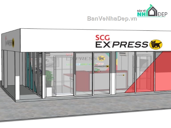cửa hàng sketchup,model sketchup cửa hàng,model cửa sketchup,sketchup cửa hàng model su