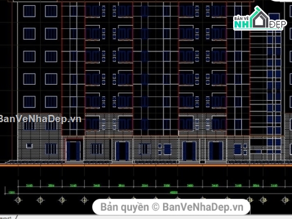 thiết kế chung cư,chung cư thấp tầng,bản vẽ chung cư,chung cư 8 tầng,file cad chung cư,mẫu chung cư 8 tầng