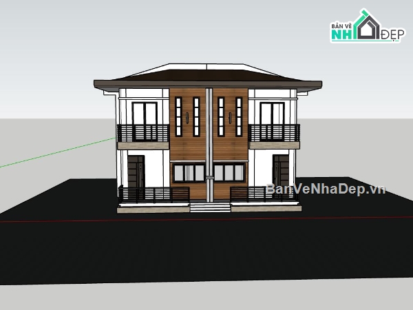 sketchup nhà liền kề,file sketchup nhà liền kề,mẫu nhà hiện đại