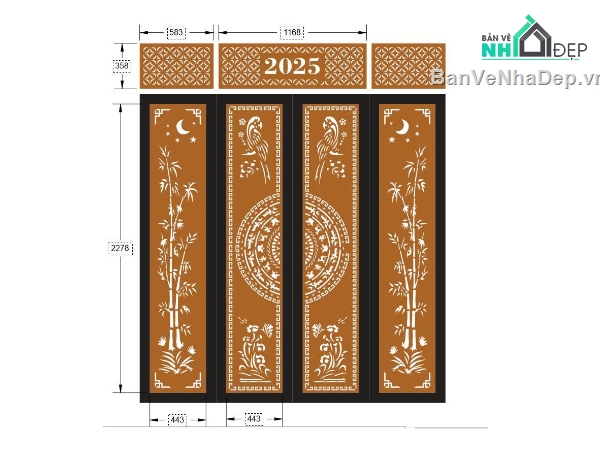 File cổng 2 cánh cnc,cổng 4 cánh cnc,File cổng 4 cánh