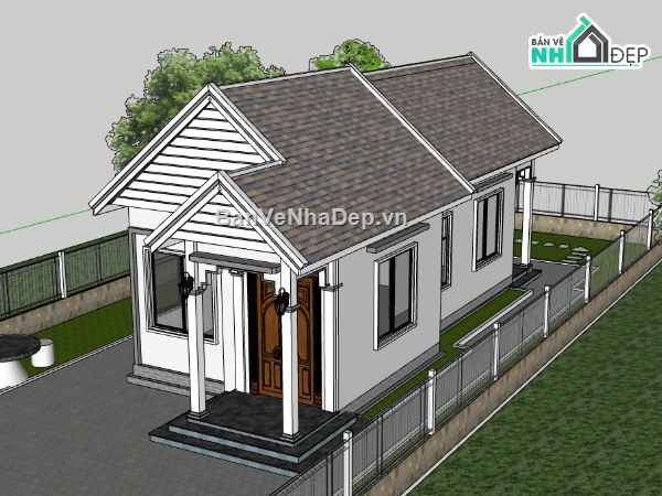 nhà cấp 4,nhà cấp 4 sketchup,sketchup nhà cấp 4,su nhà cấp 4