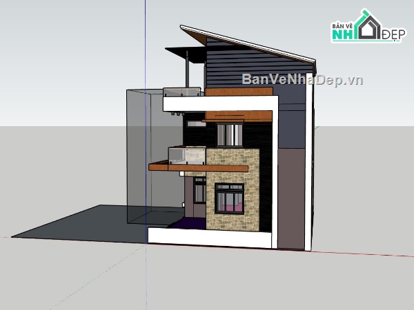 biệt thự phố,biệt thự 3 tầng,phối cảnh biệt thự,sketchup biệt thự,biệt thự hiện đại