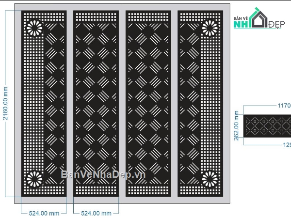 file cnc cổng 4 cánh,mẫu cổng 4 cánh,cnc cổng 4 cánh