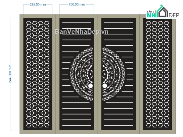 mẫu cổng 4 cánh,cổng 4 cánh cnc,mẫu cnc cổng