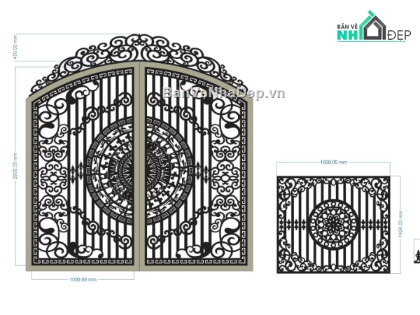 cổng và hàng rào,cổng cnc,cổng dxf