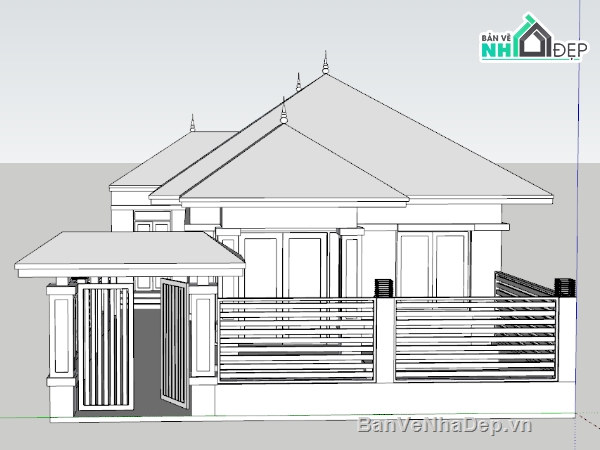 nhà phố,nhà 1 tầng,model nhà 1 tầng
