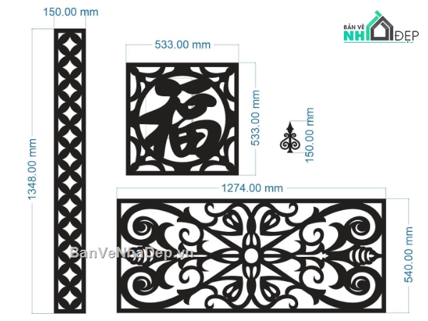 mẫu cổng,hoa văn cổng,file cổng dxf đẹp
