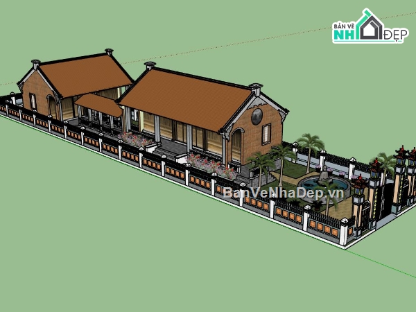 nhà từ đường,thiết kế từ đường,thiết kế 3D nhà từ đường