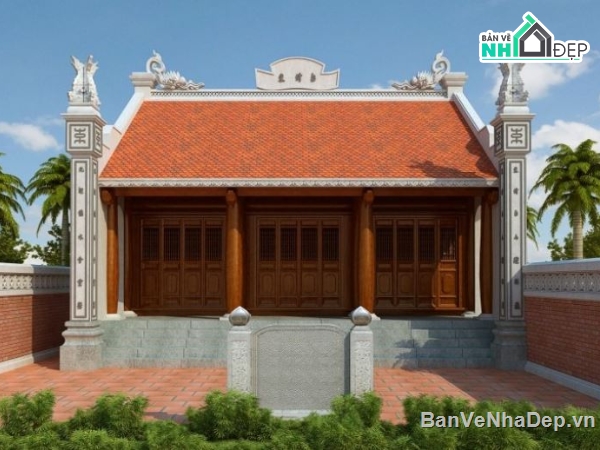 Phối cảnh Nhà Thờ,File 3dmax nhà hờ họ,File 3dmax phối cảnh
