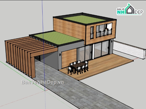 file su bungalow,model su bungalow,3d bungalow,dựng 3d bungalow