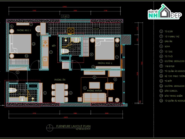 cad nội thất,cad chung cư,bổ kỹ thuật chung cư