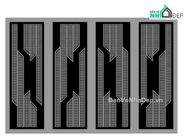 File cad cổng,File cổng 4 cánh,cắt cổng 4 cánh