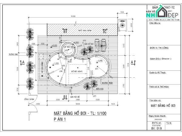 bản vẽ hồ bơi,file cad hồ bơi,hồ bơi gia đình