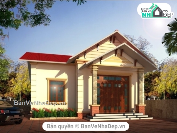 nhà cấp 4,nhà cấp 4 đẹp,biệt thự 1 tầng,nhà ở cấp 4,mẫu nhà ở 1 tầng