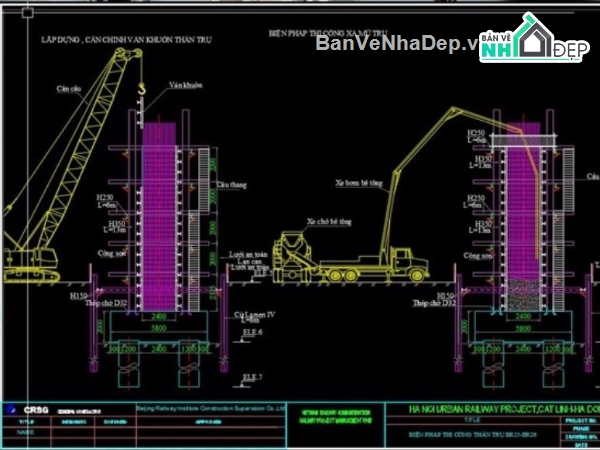 bản vẽ biện pháp,bản vẽ biện pháp thi công,biện pháp thi công cầu đường