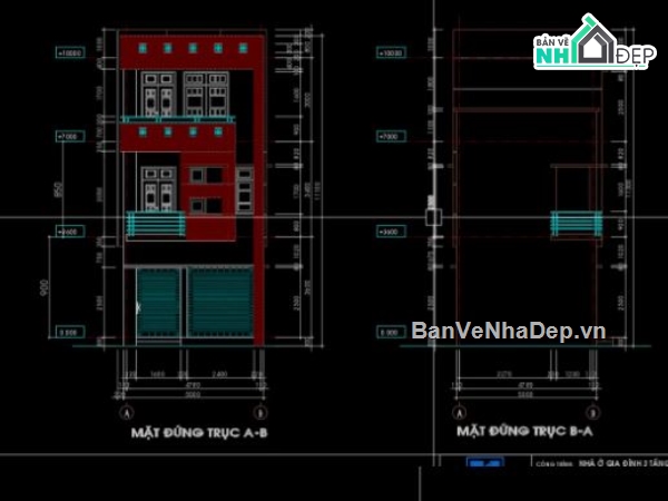 nhà phố 3 tầng,file cad nhà phố 3 tầng,cad nhà phố 3 tầng