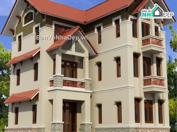 biệt thự 3 tầng 9x11.4m,Bản vẽ biệt thự 3 tầng,Biệt thự 3 tầng hiện đại,thiết kế biệt thự 3 tầng,file cad biệt thự 3 tầng