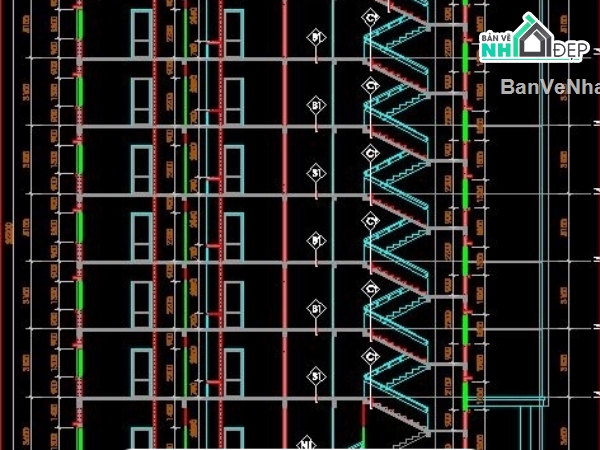 bản vẽ chung cư,kết cấu chung cư,kiến trúc chung cư,mẫu chung cư đơn giản,Thiết kế chung cư 8 tầng
