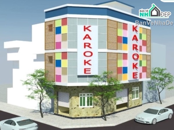 Bản vẽ thiết kế quán karaoke 4 tầng,quán karaoke 4 tầng 5x11.5m,bản vẽ quán karaoke 4 tầng có phối cảnh su,cad quán karaoke 4 tầng,mẫu bản vẽ quán karaoke 4 tầng