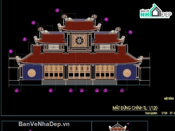 công trình,bản vẽ công trình,bản vẽ chùa vẽ