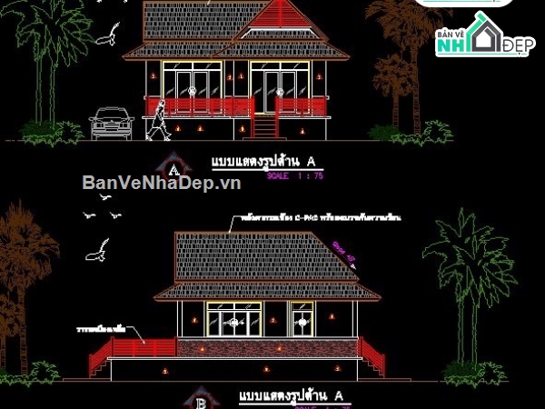 File cad nhà hàng,Bản vẽ nhà phố,bản vẽ nhà hàng,mẫu nhà hàng thái lan,Mẫu nhà hàng thái lan