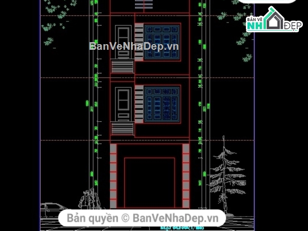 Bản vẽ nhà phố 3 tầng,nhà phố 3 tầng,nhà phố 4.2x11.35m,thiết kế nhà phố 3 tầng,mẫu nhà phố 3 tầng