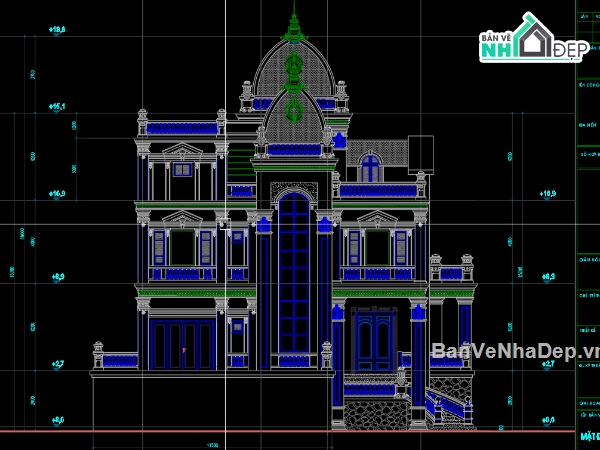 cad biệt thự,File cad nhà biệt thự,chi tiết biệt thự,cad chi tiết biệt thự