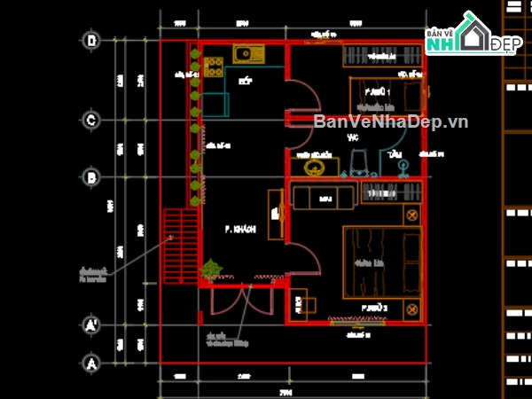 Bản vẽ kiến trúc homestay,bản vẽ 3d homestay,bản vẽ điện nước homestay,Bản vẽ kết cấu homestay