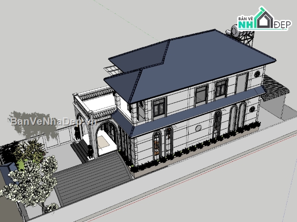 nhà mái nhật,file cad nhà mái nhật 2 tầng,nhà mái nhật 2 tầng,mẫu nhà mái nhật 2 tầng