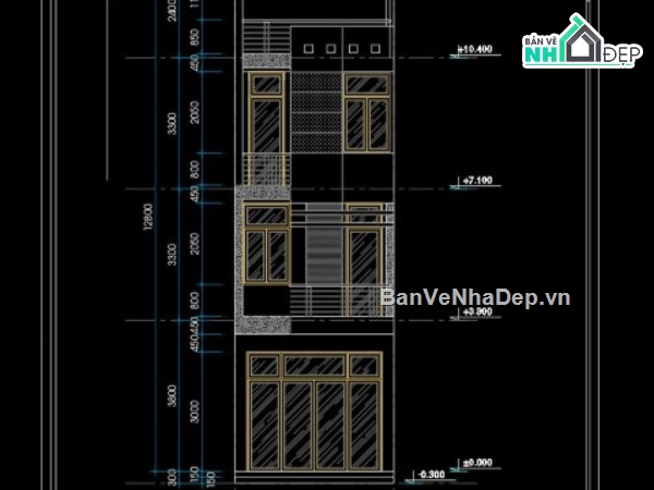 Bản vẽ nhà phố,nhà phố 4 tầng,nhà 4 tầng