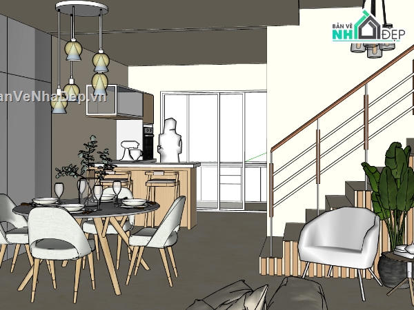 bếp,sketchup bếp,bếp sketchup