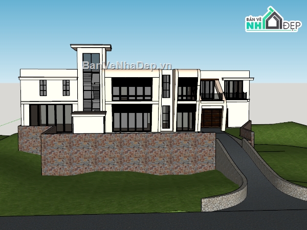 biệt thự 2 tầng,model biệt thự,biệt thự
