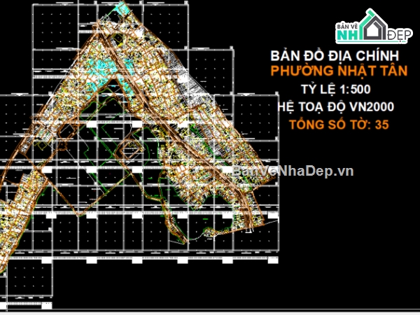 Bản đồ địa chính phường Nhật Tân,Bản đồ phường Nhật Tân-VN2000,Bản giải thửa phường Nhật Tân-VN2000,Quy hoạch phường Nhật Tân-VN2000