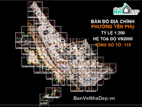 Bản đồ địa chính phường Yên Phụ,Bản đồ hiện trạng phường Yên Phụ,Bản đồ giải thửa phường Yên Phụ,Quy hoạch phường Yên Phụ,phường Yên Phụ - VN2000