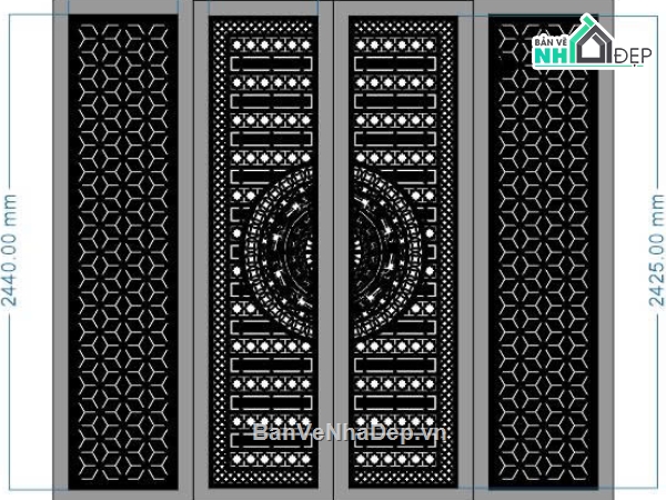 cổng cắt cnc,cắt cnc trống đồng,file cắt cnc cổng 4 cánh